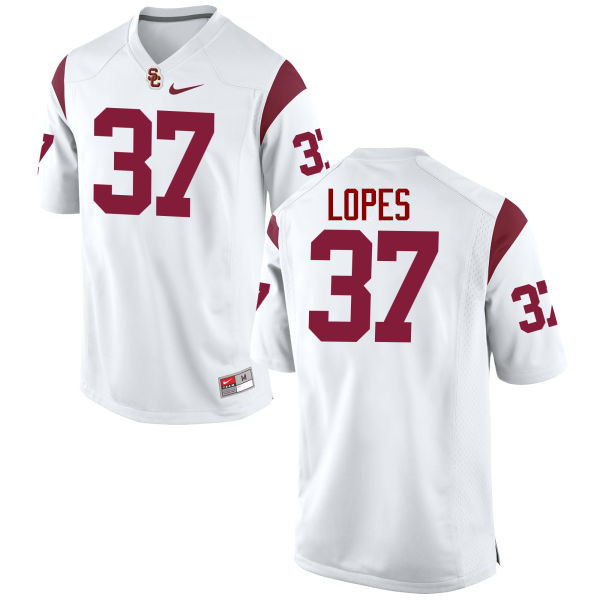 Men #37 Matt Lopes USC Trojans College Football Jerseys-White